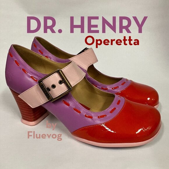 John Fluevog Shoes - *BRAND NEW* Fluevog 2021 Operetta DR. HENRY, Purple/Red, Size 9.5 (best for 9)!
